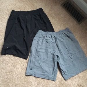 (2) Lululemon men’s gym shorts
